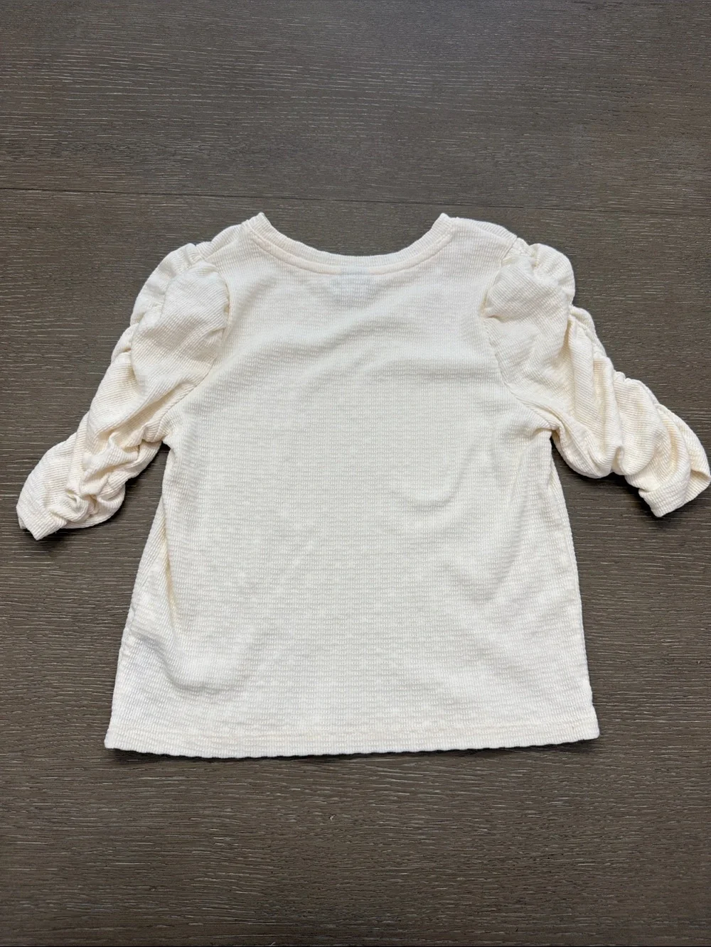 Old Navy Cream Ribbed Knit Top with Subtle Texture